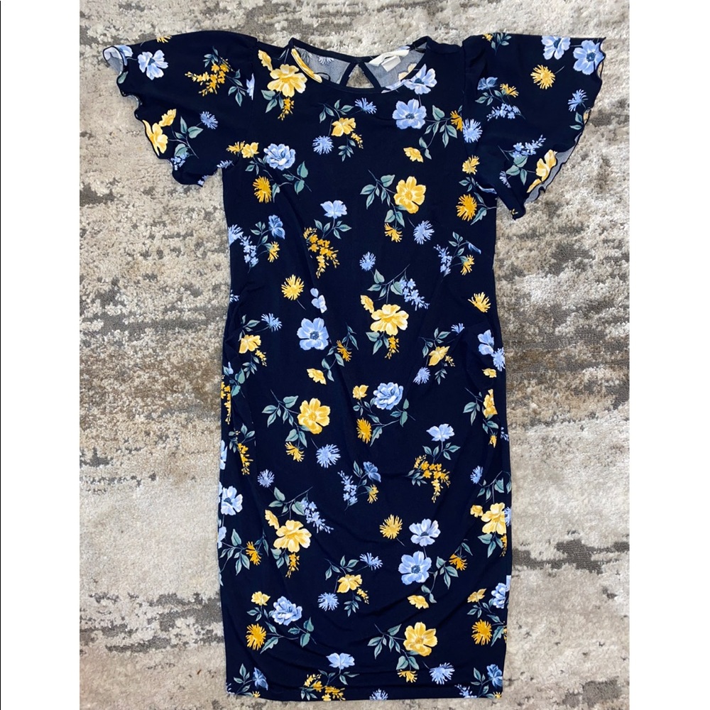 H&M Maternity Navy Blue Floral Dress
